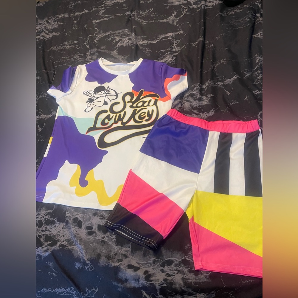 Fashionova Stay Lowkey Biker short set